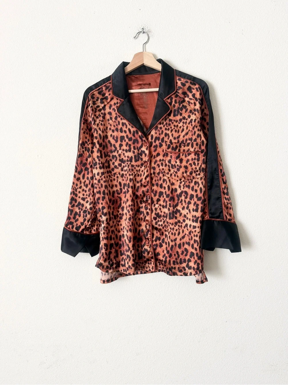 We Are Hah HAHT XXS satin pajama set in Lanka Leopard brown print